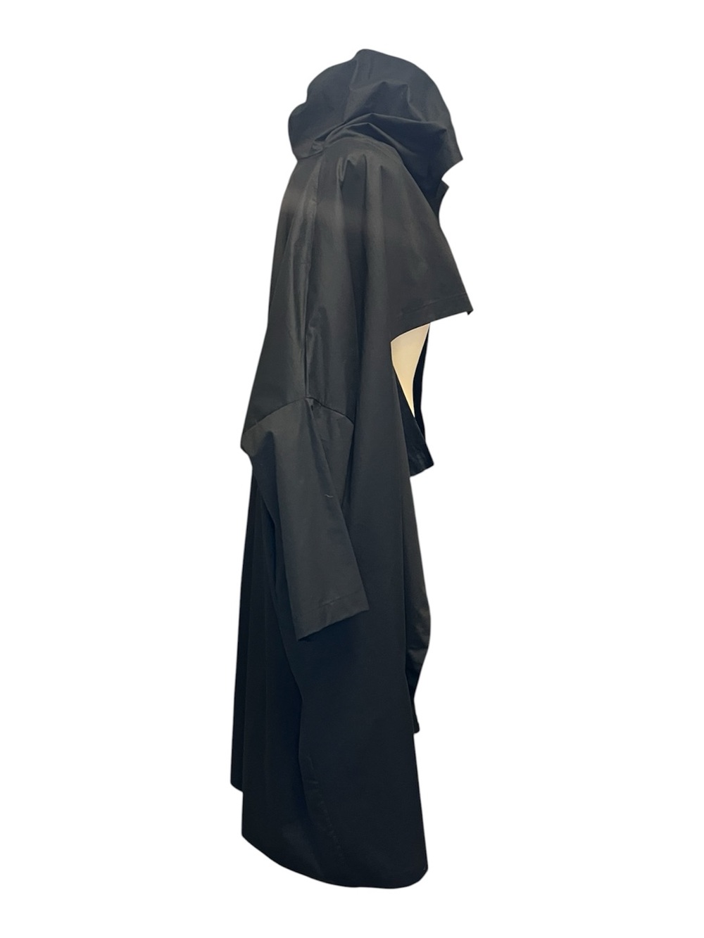 Labo.Art Hooded Long Cape Coat in Black